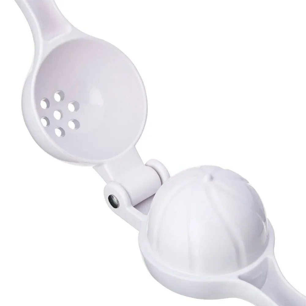 Pioneer Woman Garden Party Citrus Press Juicer Handheld Filter White Cast Iron